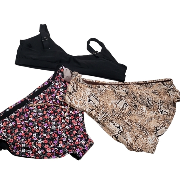 Time and Tru Plus Size Swim Bikini Bundle Lot NEW Animal Print Floral - Picture 4 of 8